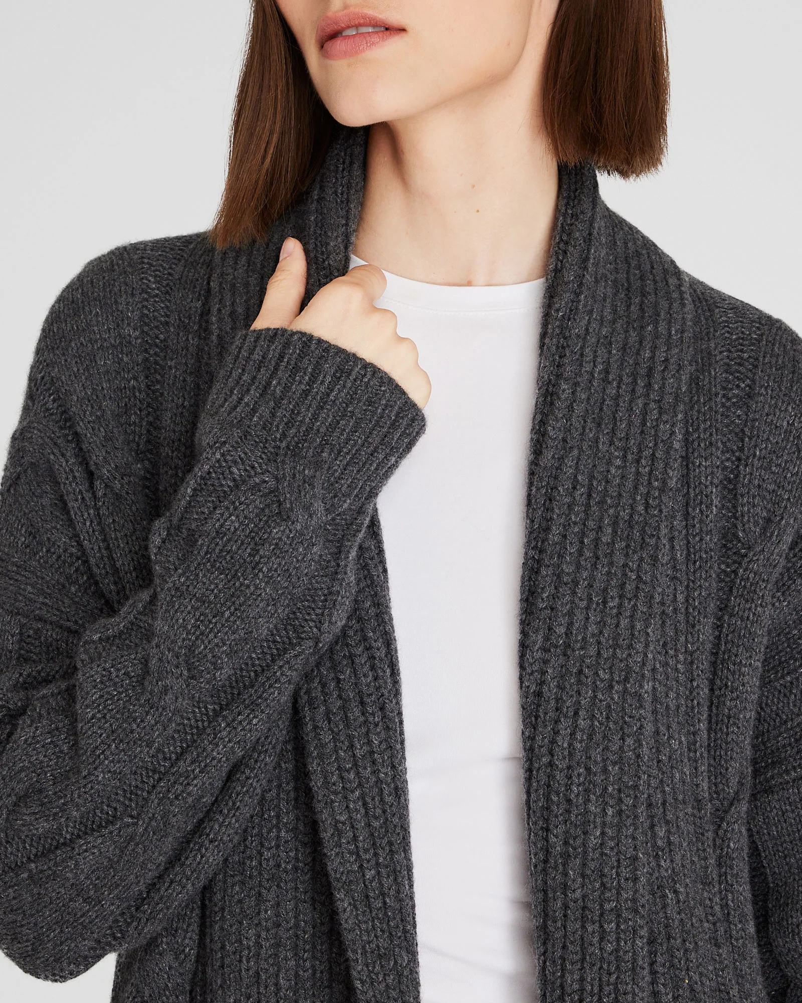 Cashmere Cable Wrap Cardigan