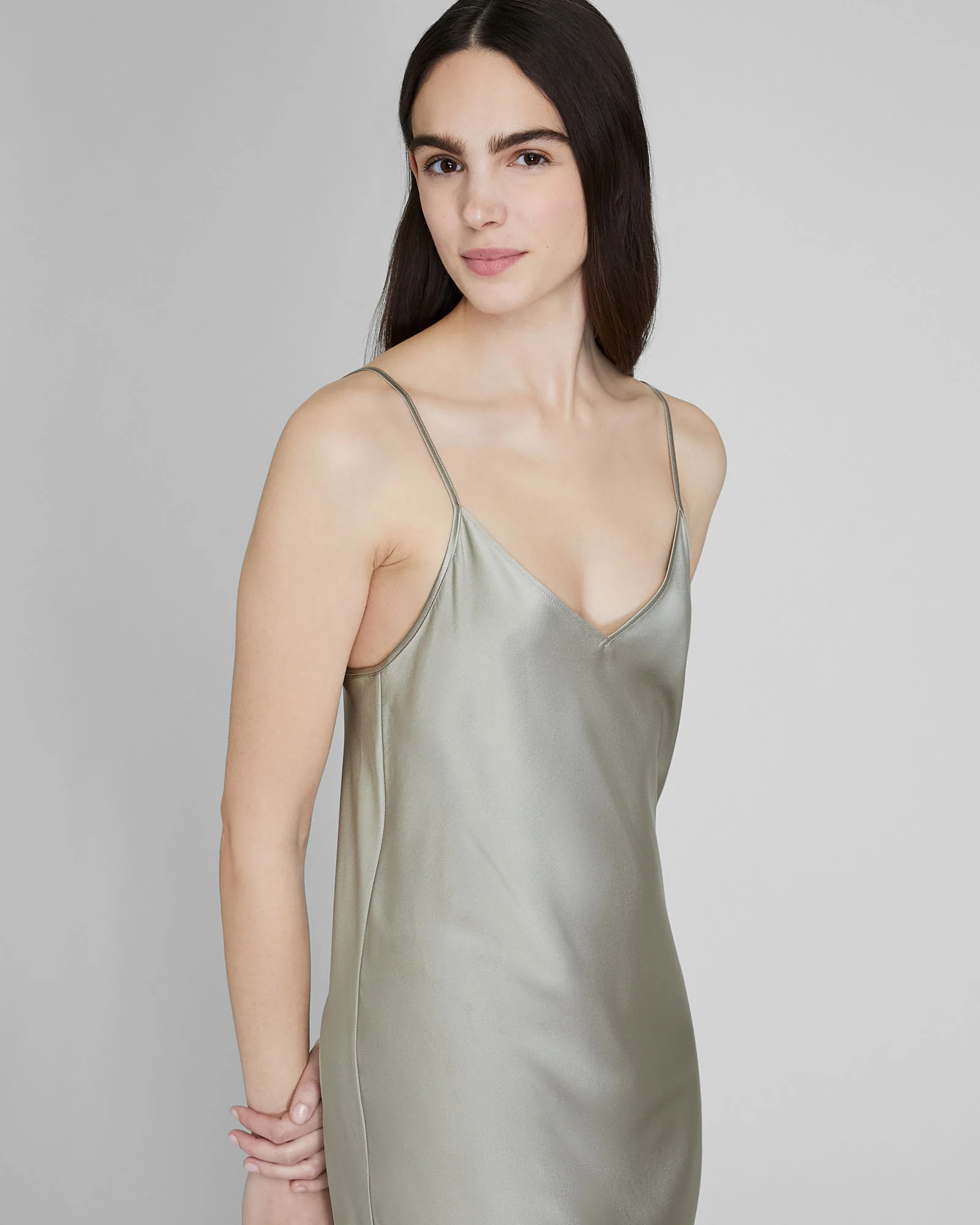 Silk Charmeuse Midi Slip Dress