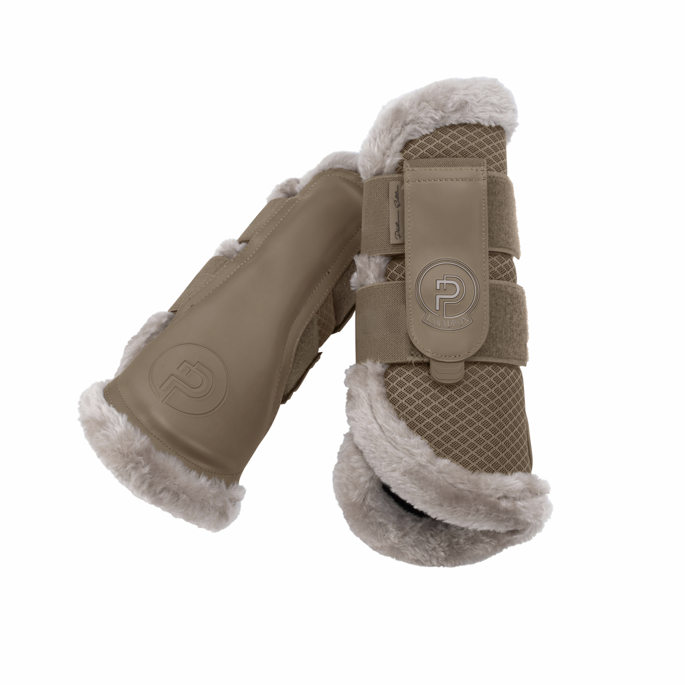 MESH FAUX FUR<br>TENDON BOOTS