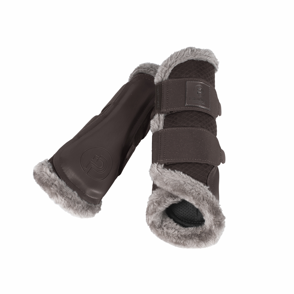 MESH FAUX FUR<br>TENDON BOOTS
