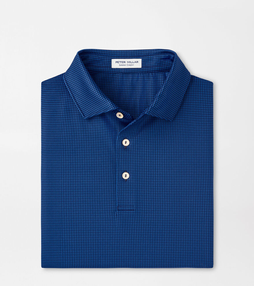 Gingham Performance Jersey Polo