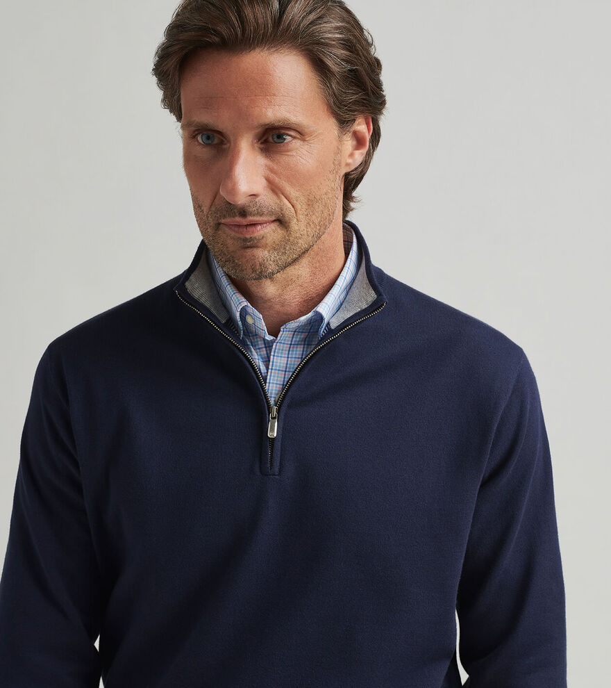 Coolspun Cotton Quarter-Zip Sweater