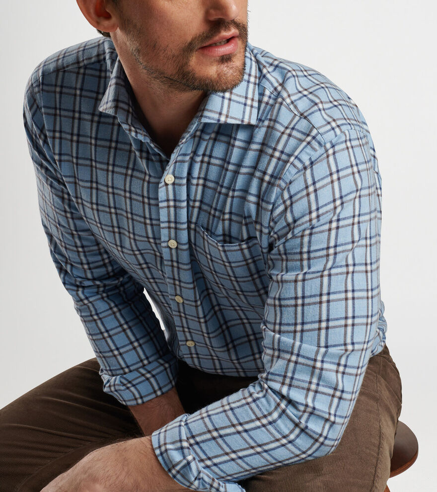 Nelson Flannelite Cotton-Stretch Sport Shirt