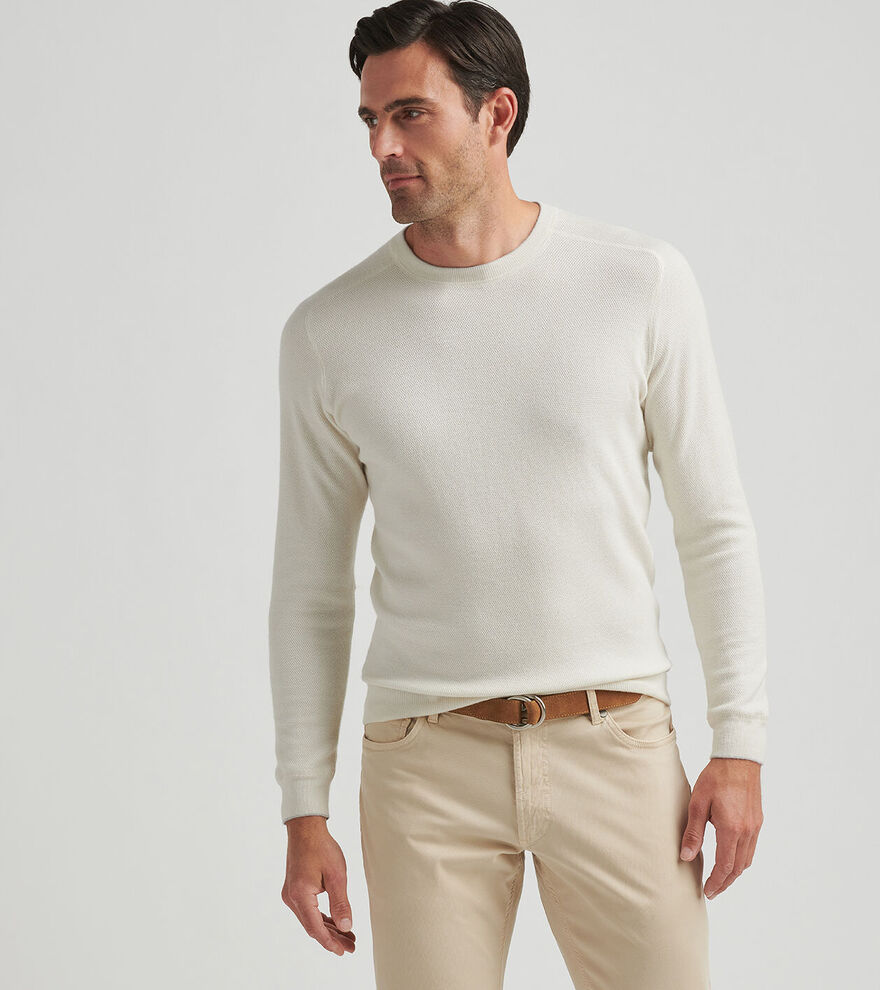 Voyager Cashmere-Silk Saddle Shoulder Crew