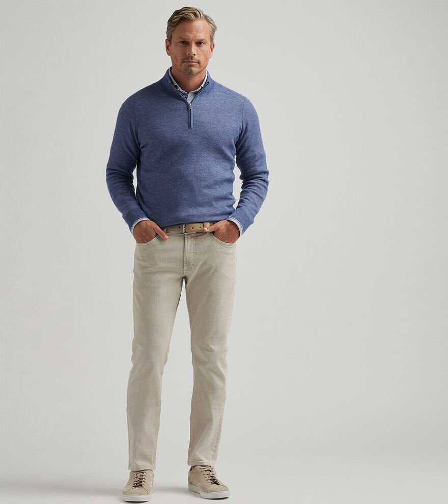 Voyager Cashmere-Silk Saddle Shoulder Quarter Zip