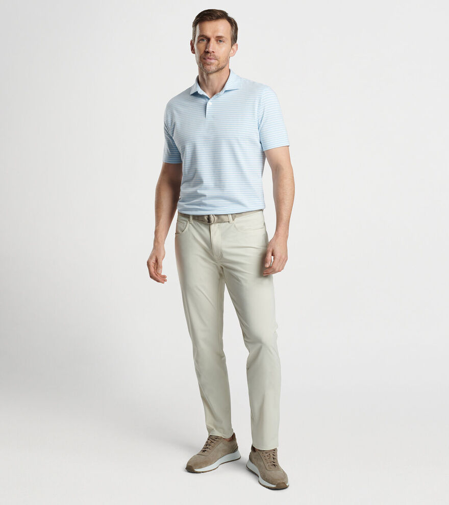 Albatross Stripe Cotton Blend Piqu&eacute; Polo