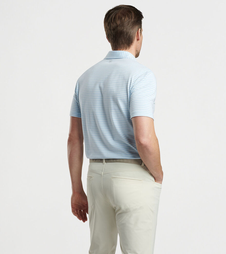 Albatross Stripe Cotton Blend Piqu&eacute; Polo