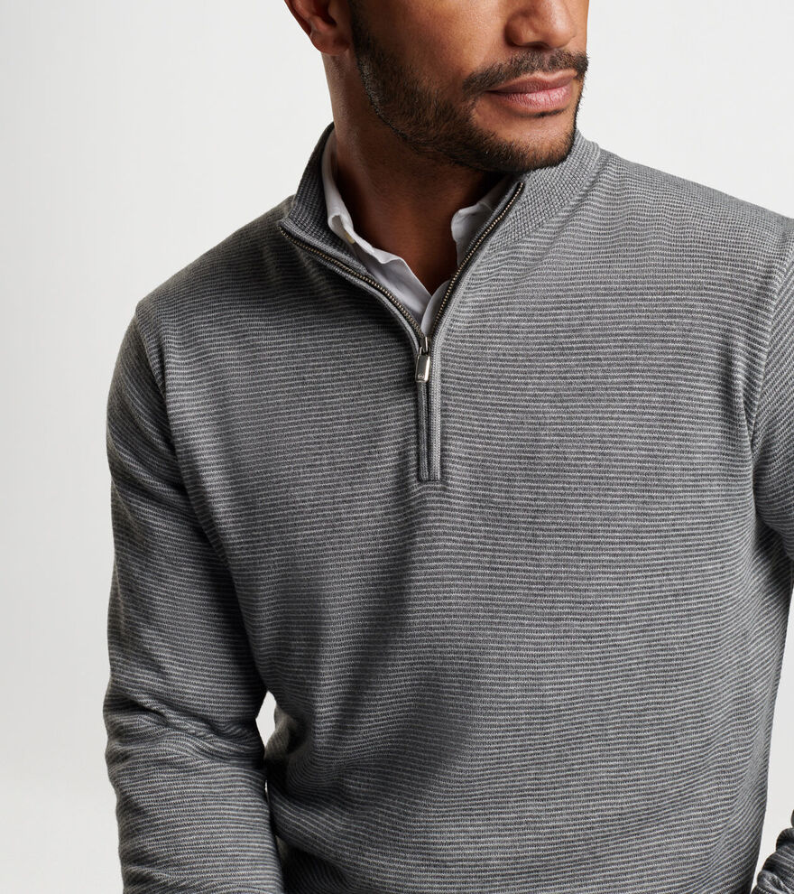 Canton Stripe Quarter Zip Sweater