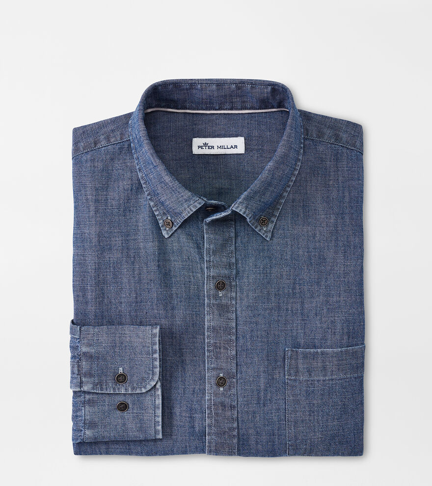 Tamworth Chambray Cotton-Stretch Sport Shirt