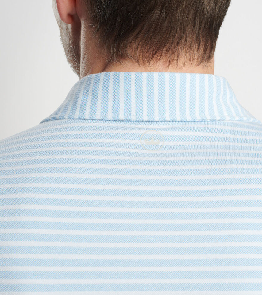 Albatross Stripe Cotton Blend Piqu&eacute; Polo