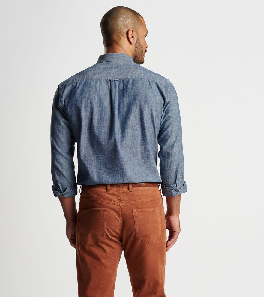 Tamworth Chambray Cotton-Stretch Sport Shirt