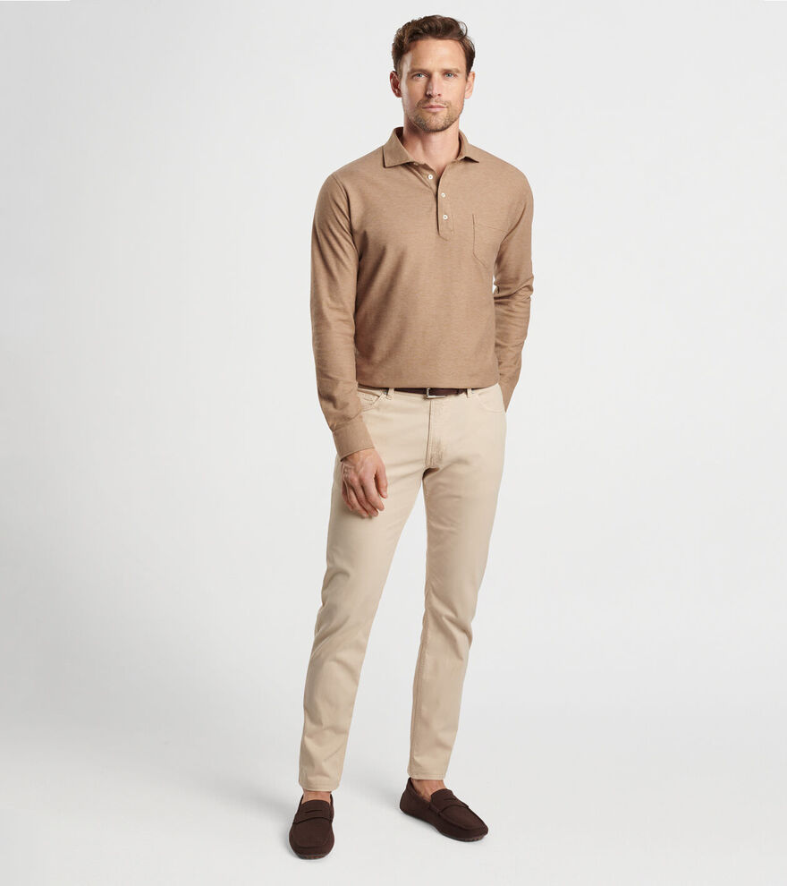 Ramble Long-Sleeve Cotton Cashmere Polo