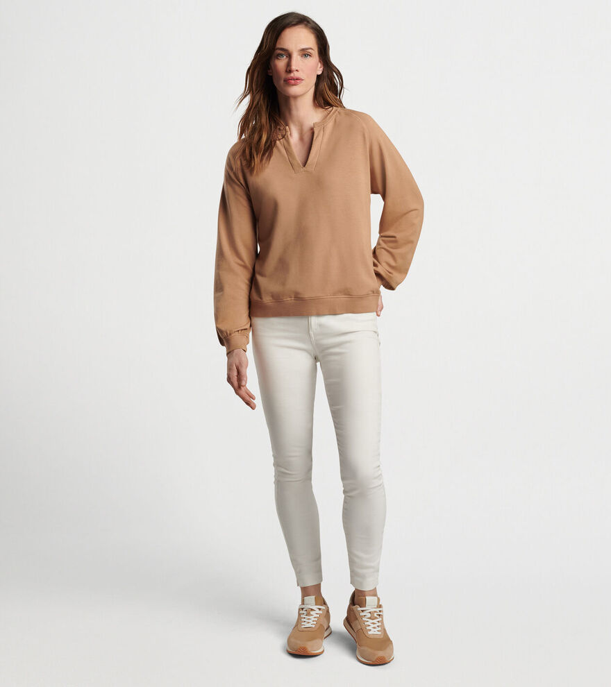 Women's Lava Wash Henley Crew