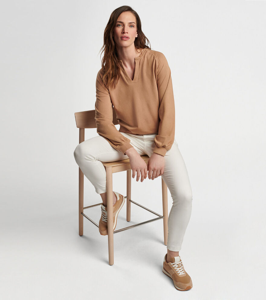 Women's Lava Wash Henley Crew