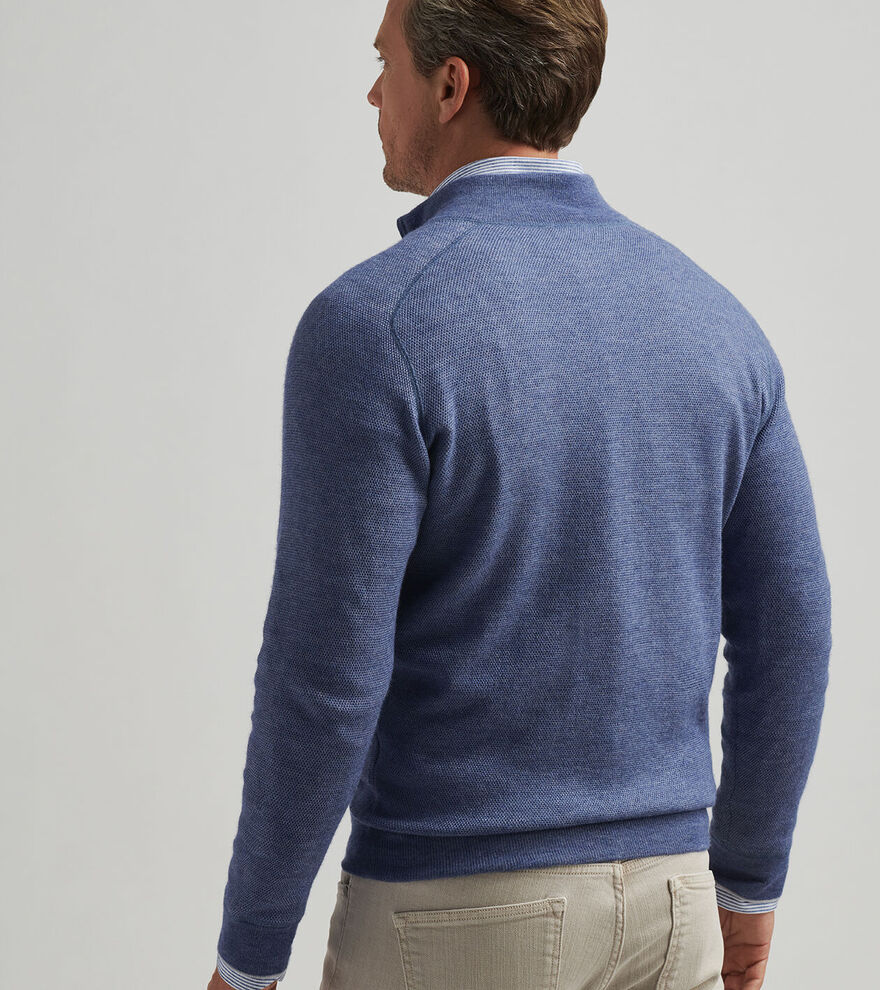 Voyager Cashmere-Silk Saddle Shoulder Quarter Zip