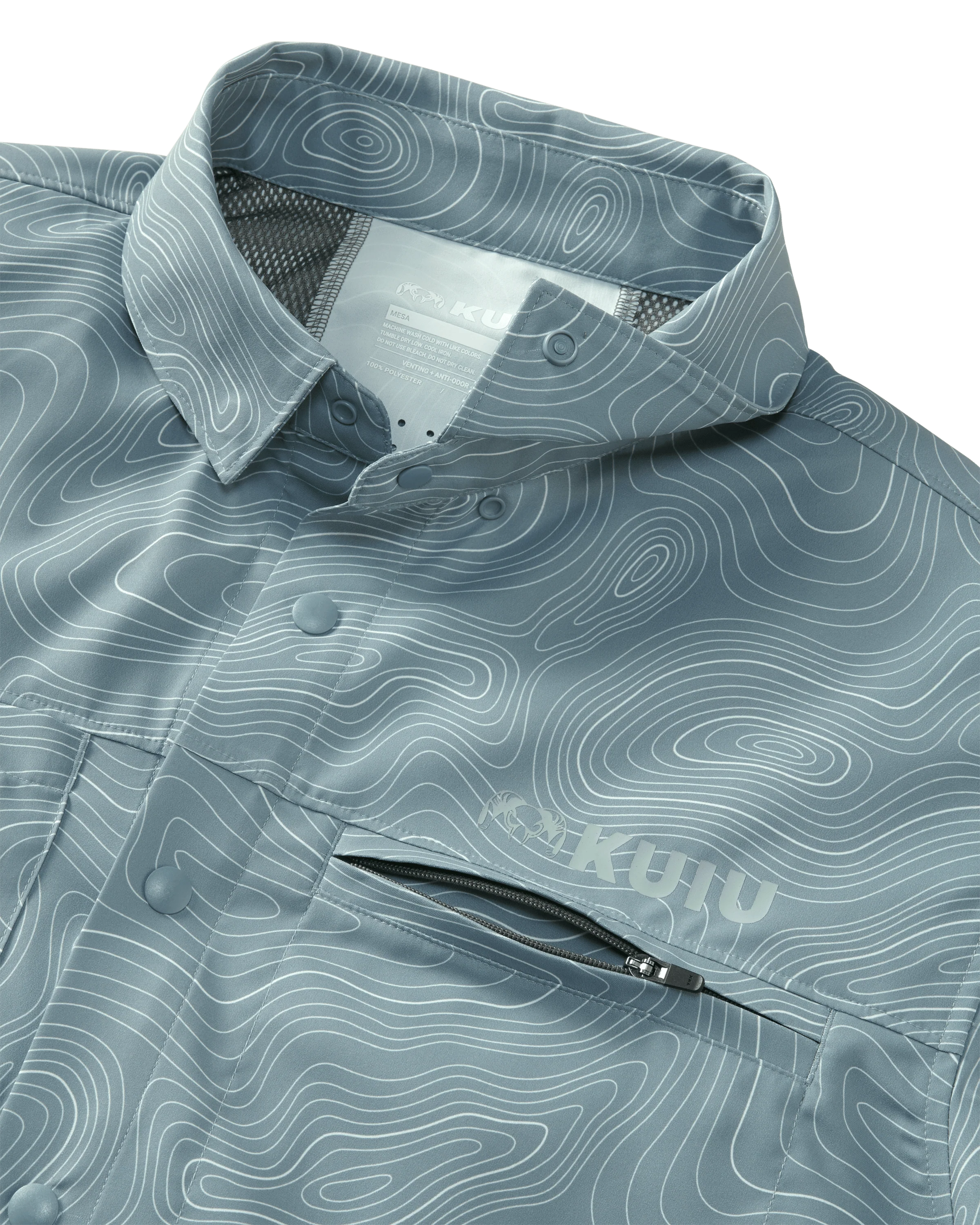 Mesa Vented SS Snap Shirt | Glacier Topo Print