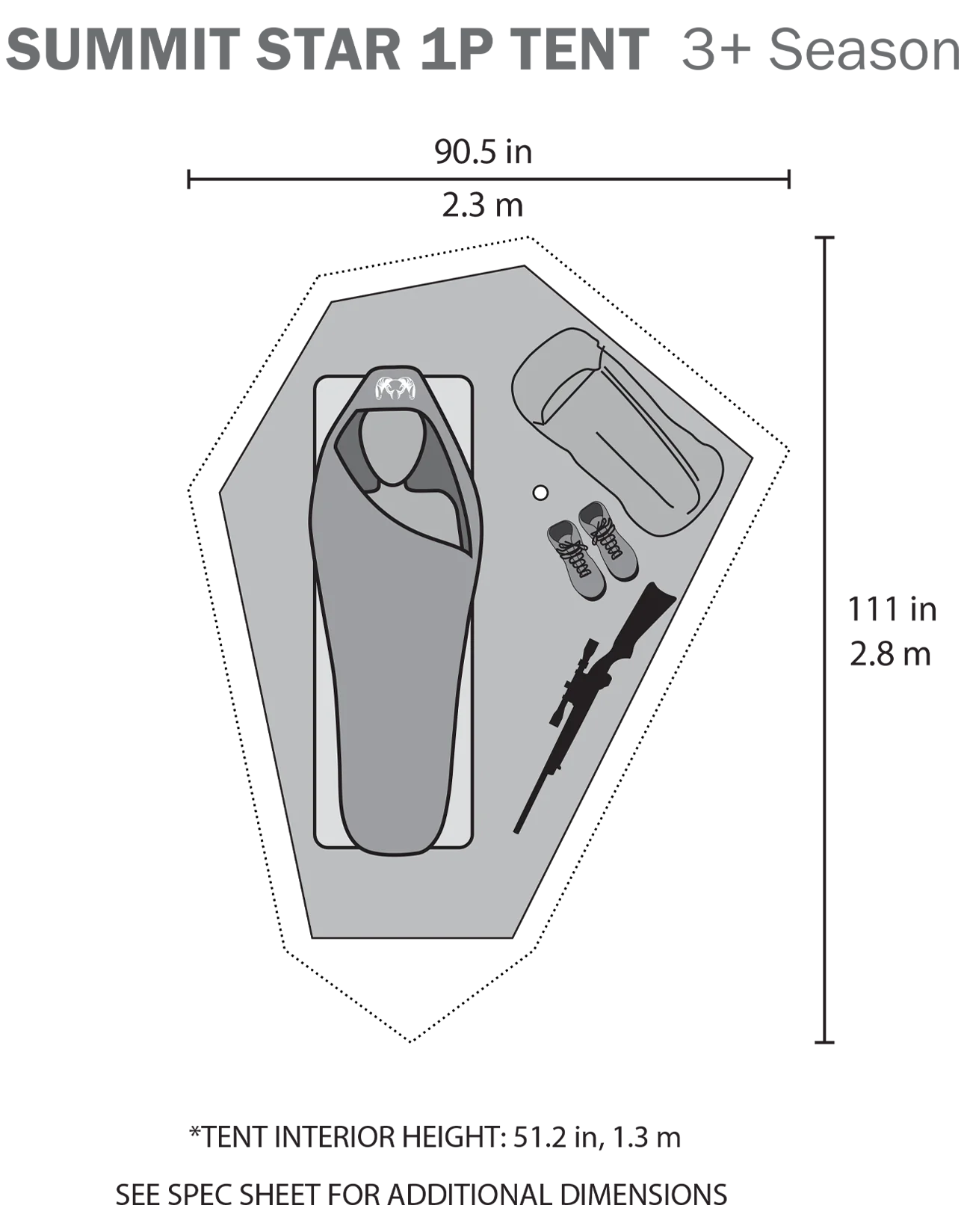 Summit Star 1 Person Tent Set | Gunmetal-Orange