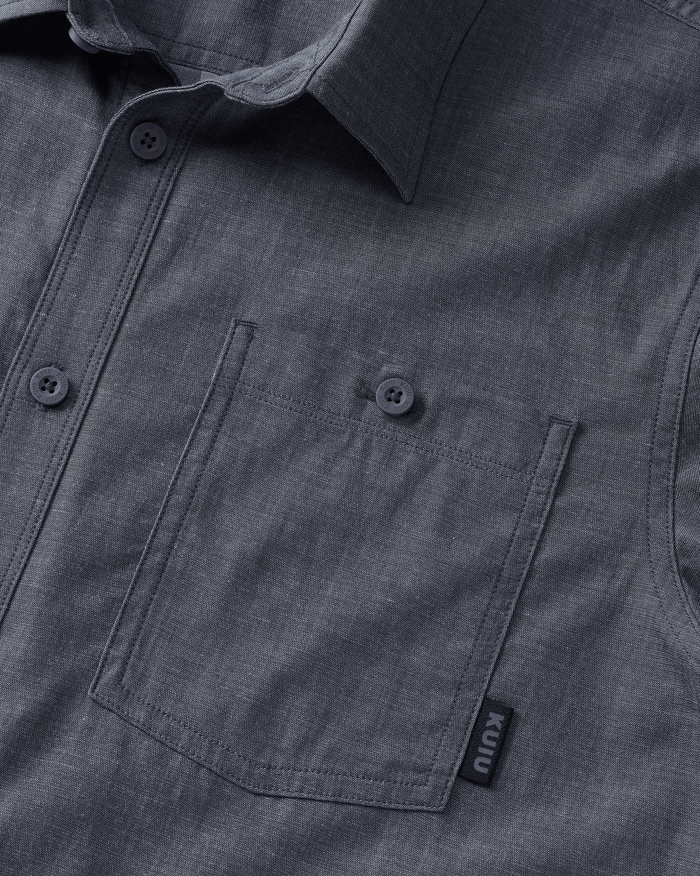 Terrace SS Shirt | Steel Blue Chambray