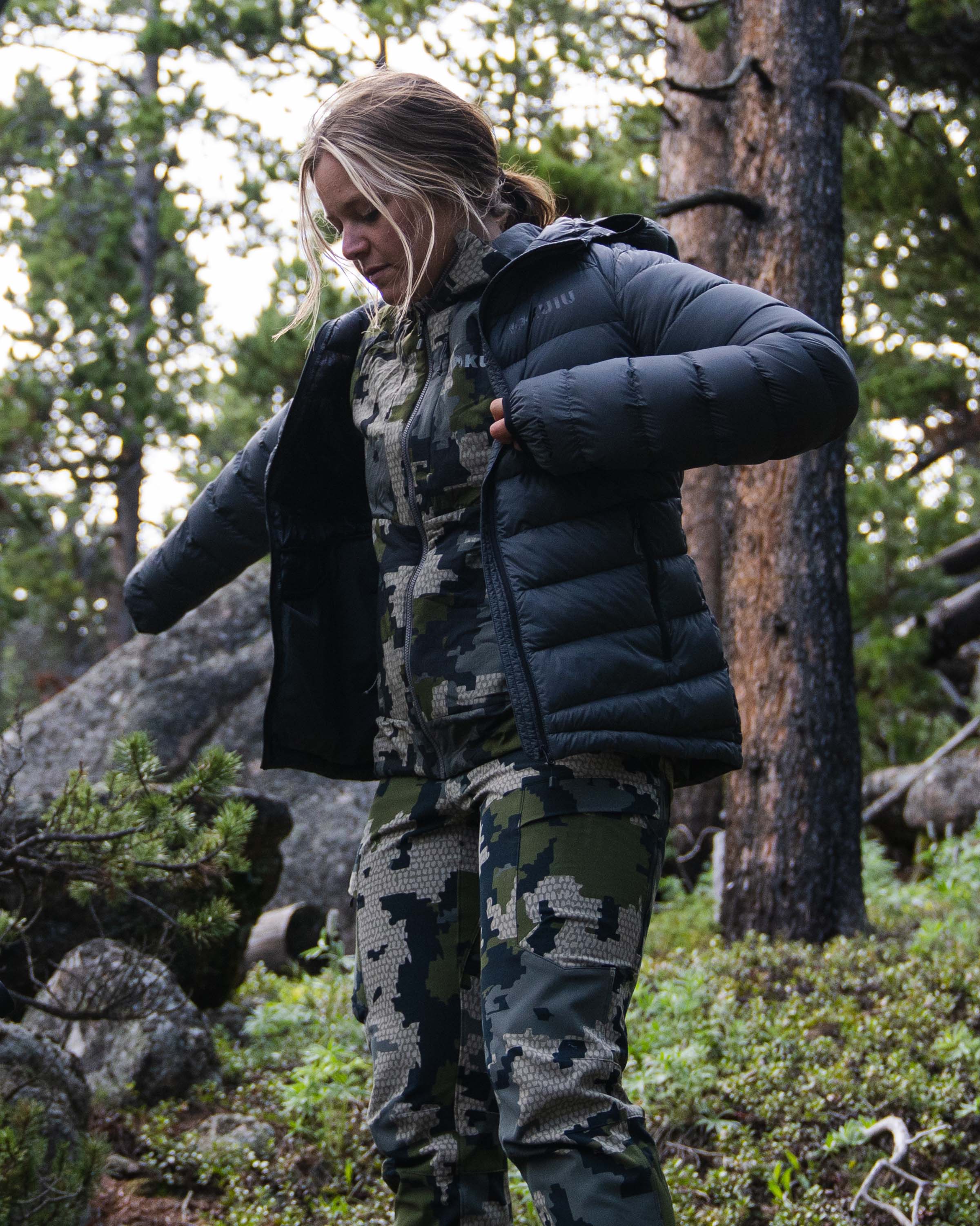 Women's Super Down LT Hooded Jacket | Verde