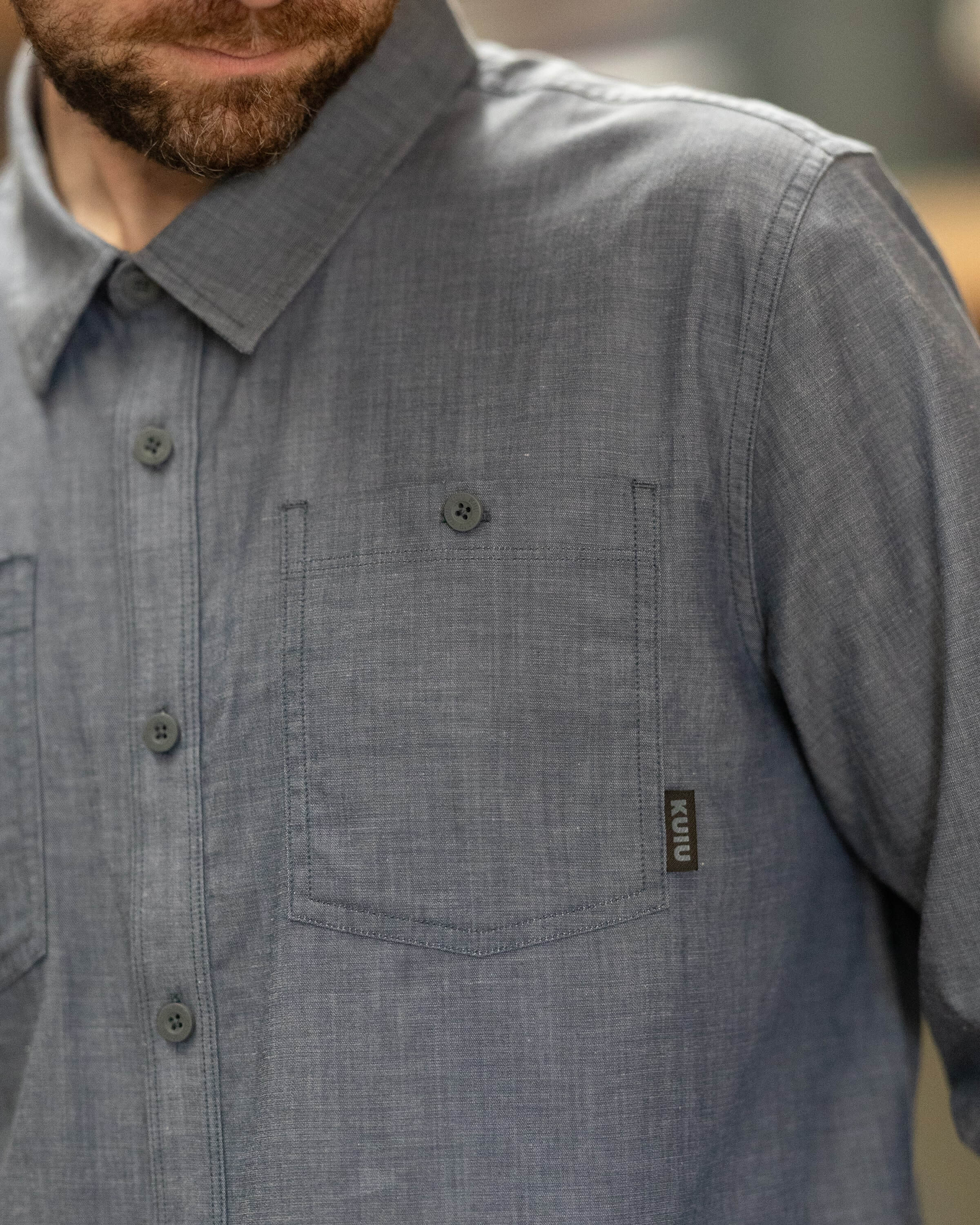 Terrace LS Shirt | Steel Blue Chambray