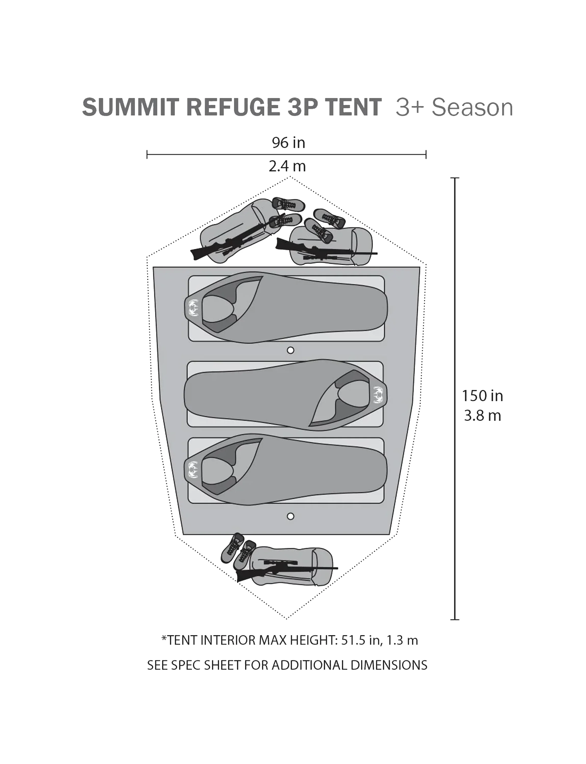 Summit Refuge 3 Person Tent Set | Gunmetal-Olive