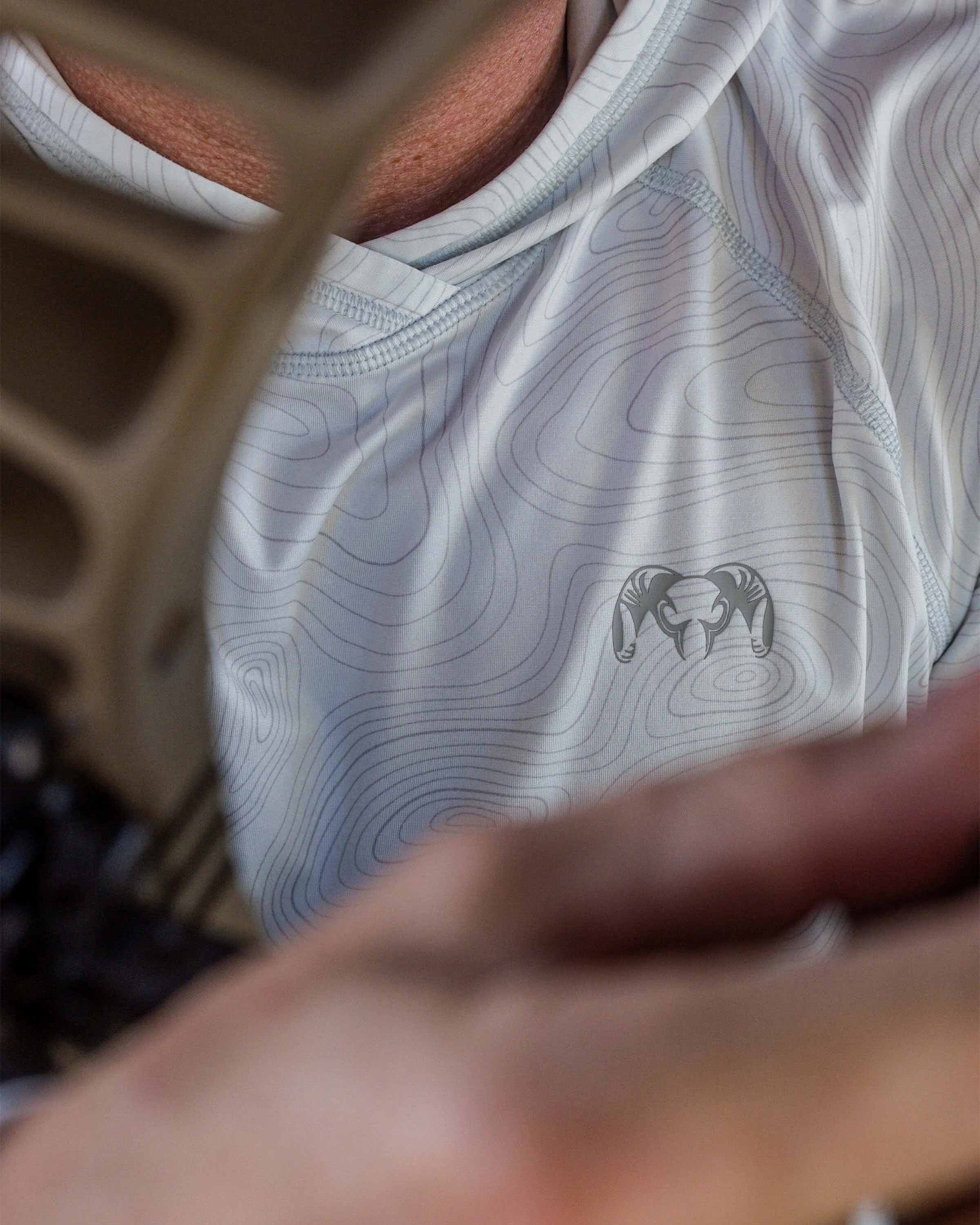 Gila LS Hoodie | Glacier Topo Print