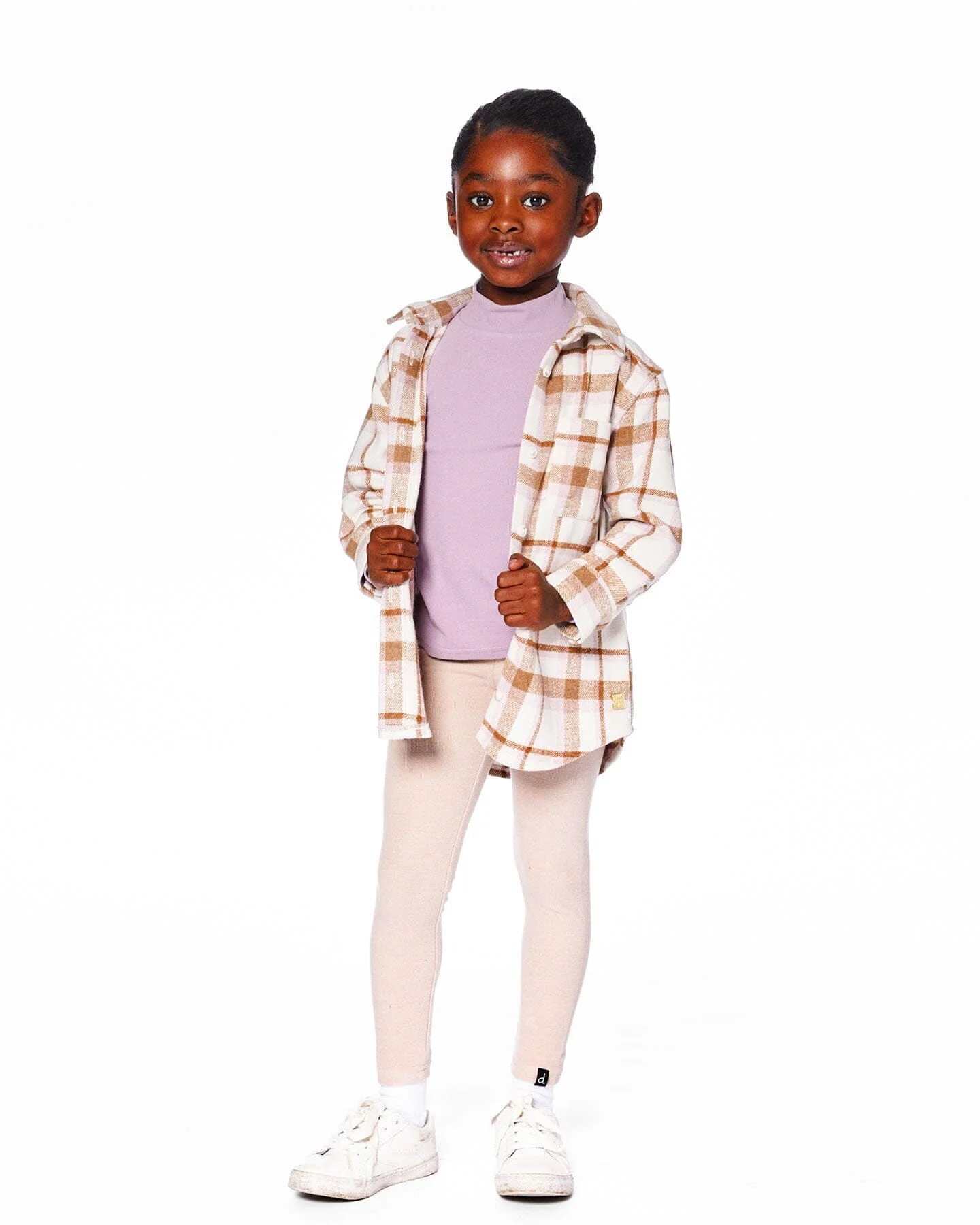 Plaid Overshirt Off-White, Beige And Pink