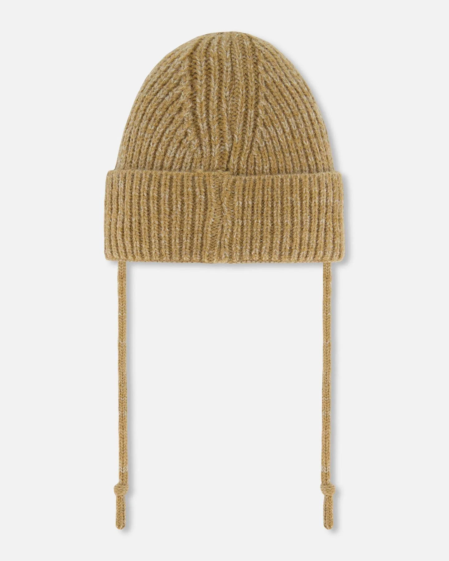 Mid-Season Knit Hat With Strings Taupe