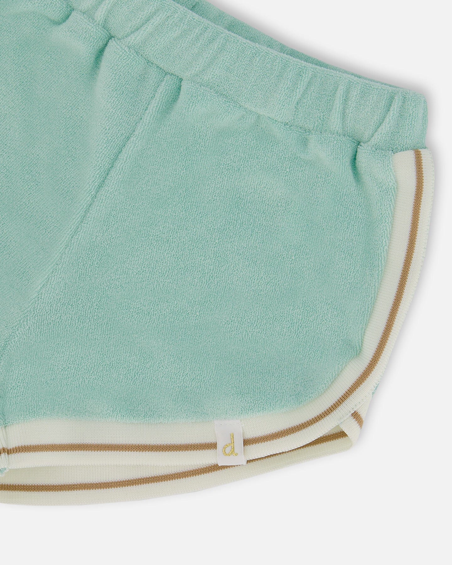 Terry Cloth Short Turquoise And Beige