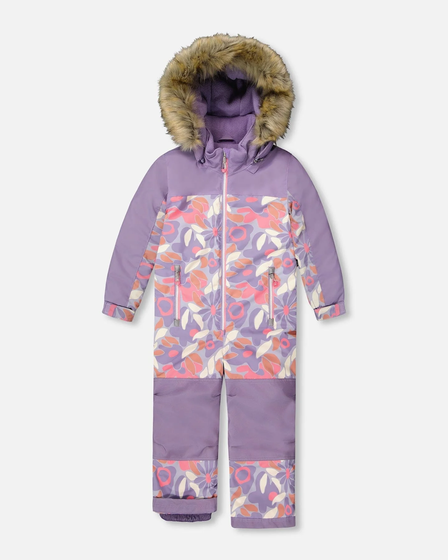One-Piece Discover Snowsuit Lilac Retro Flower Print
