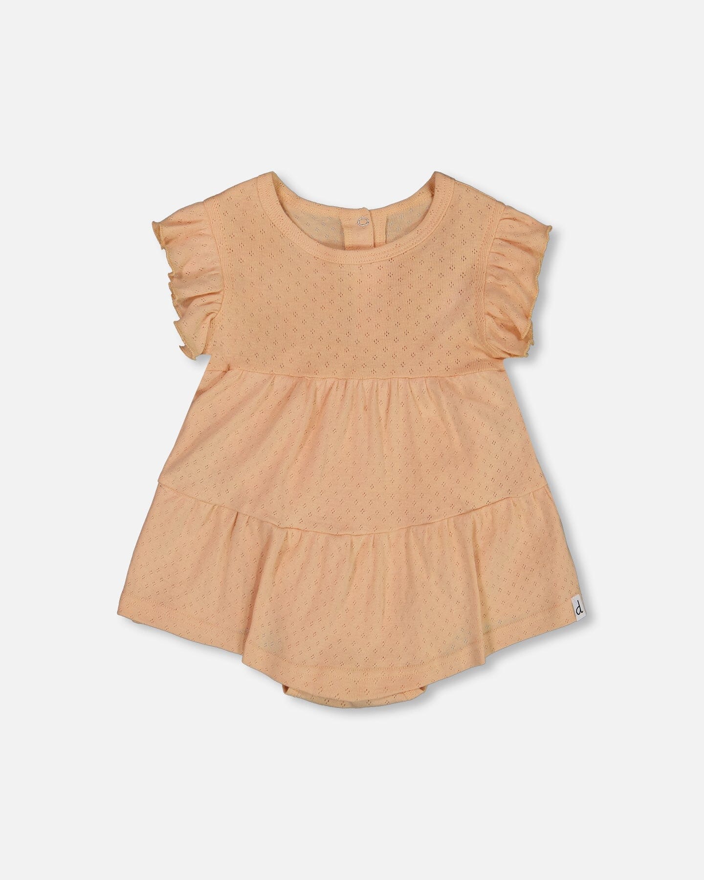 Organic Cotton Pointelle Romper Beige