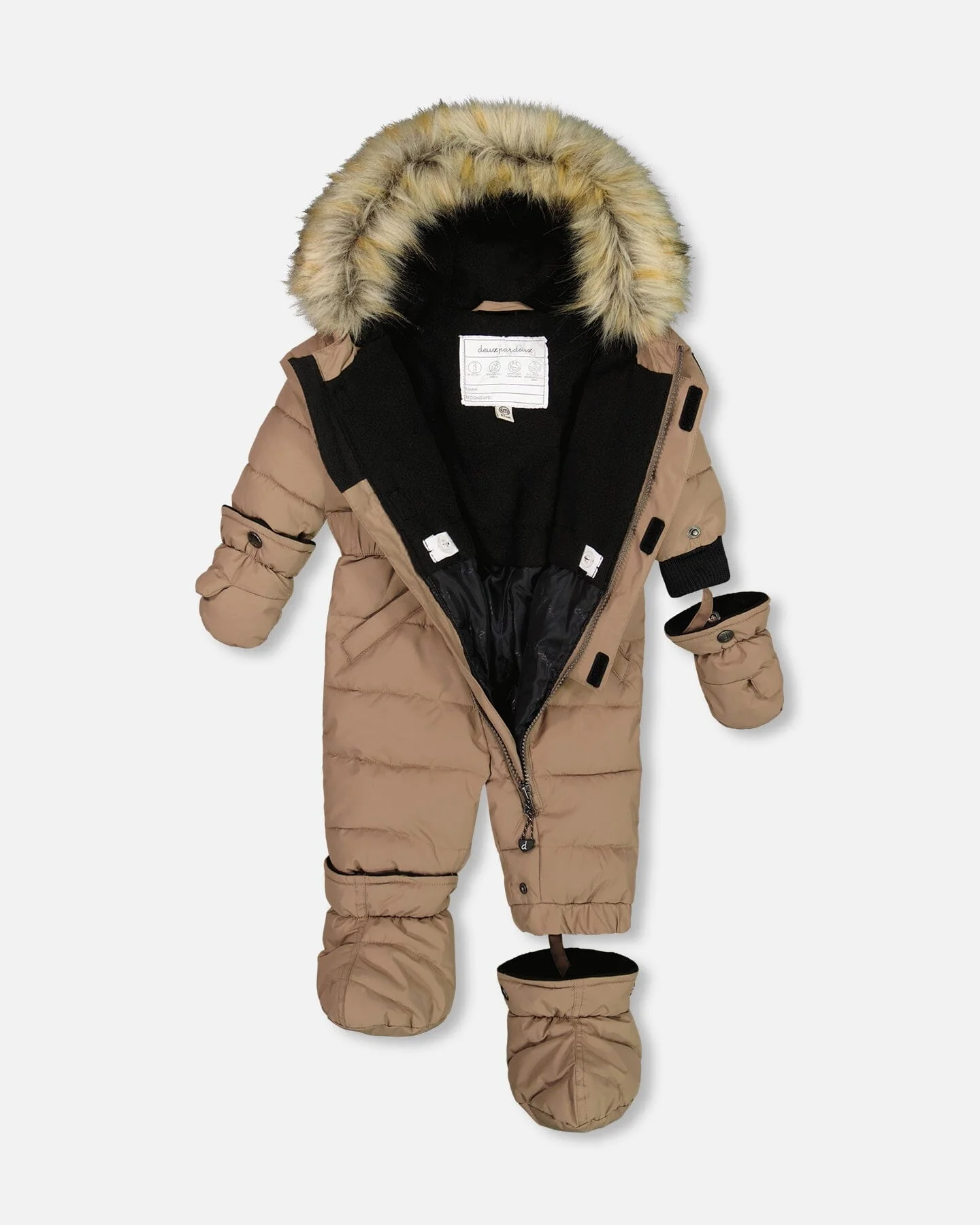 One Piece Baby Snowsuit Coffee