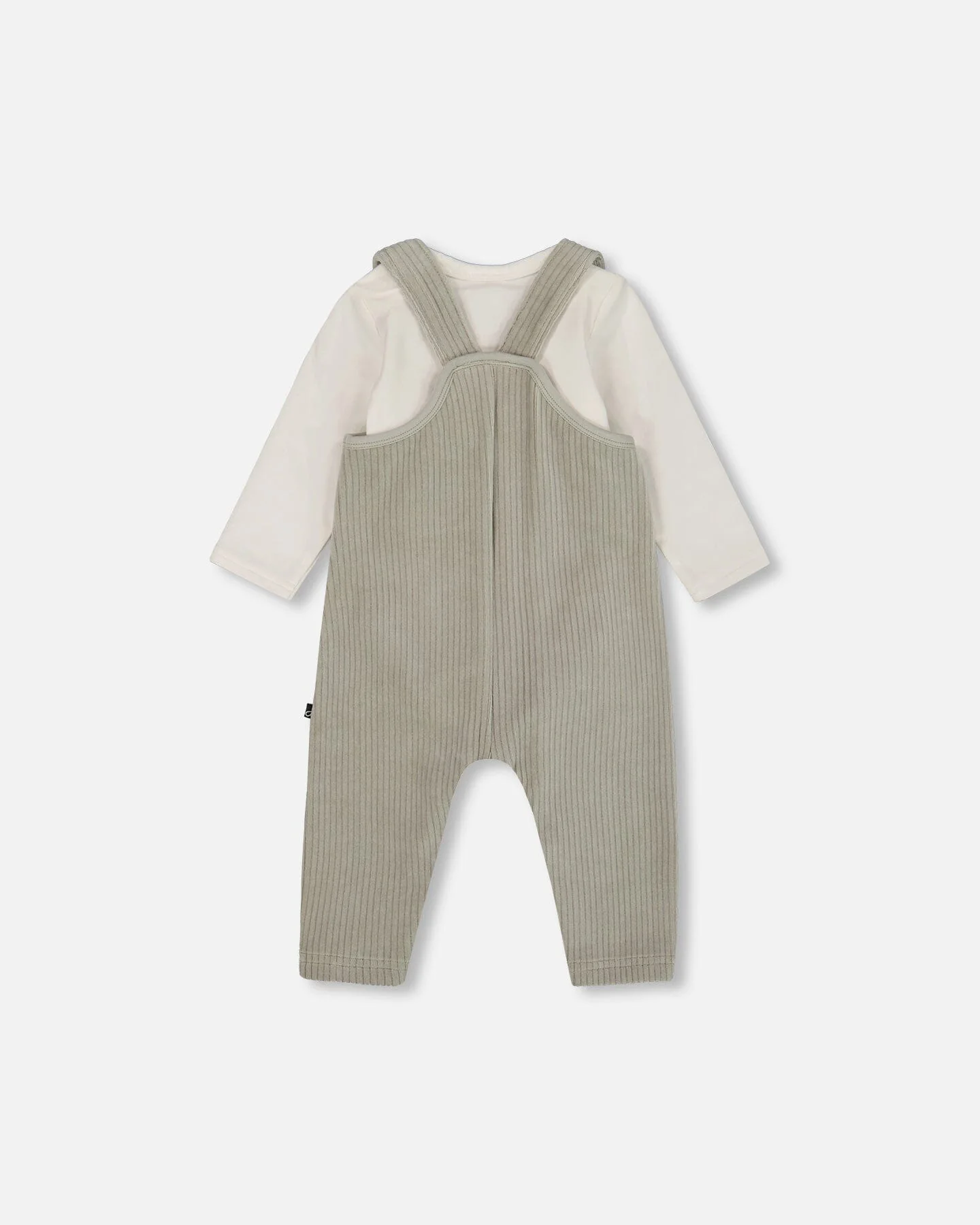Onesie And Stretchy Corduroy Overalls Set Jade Green