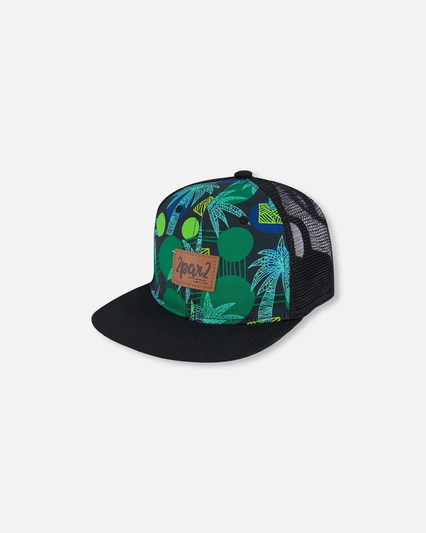 Printed Cap Green Jungle On Black