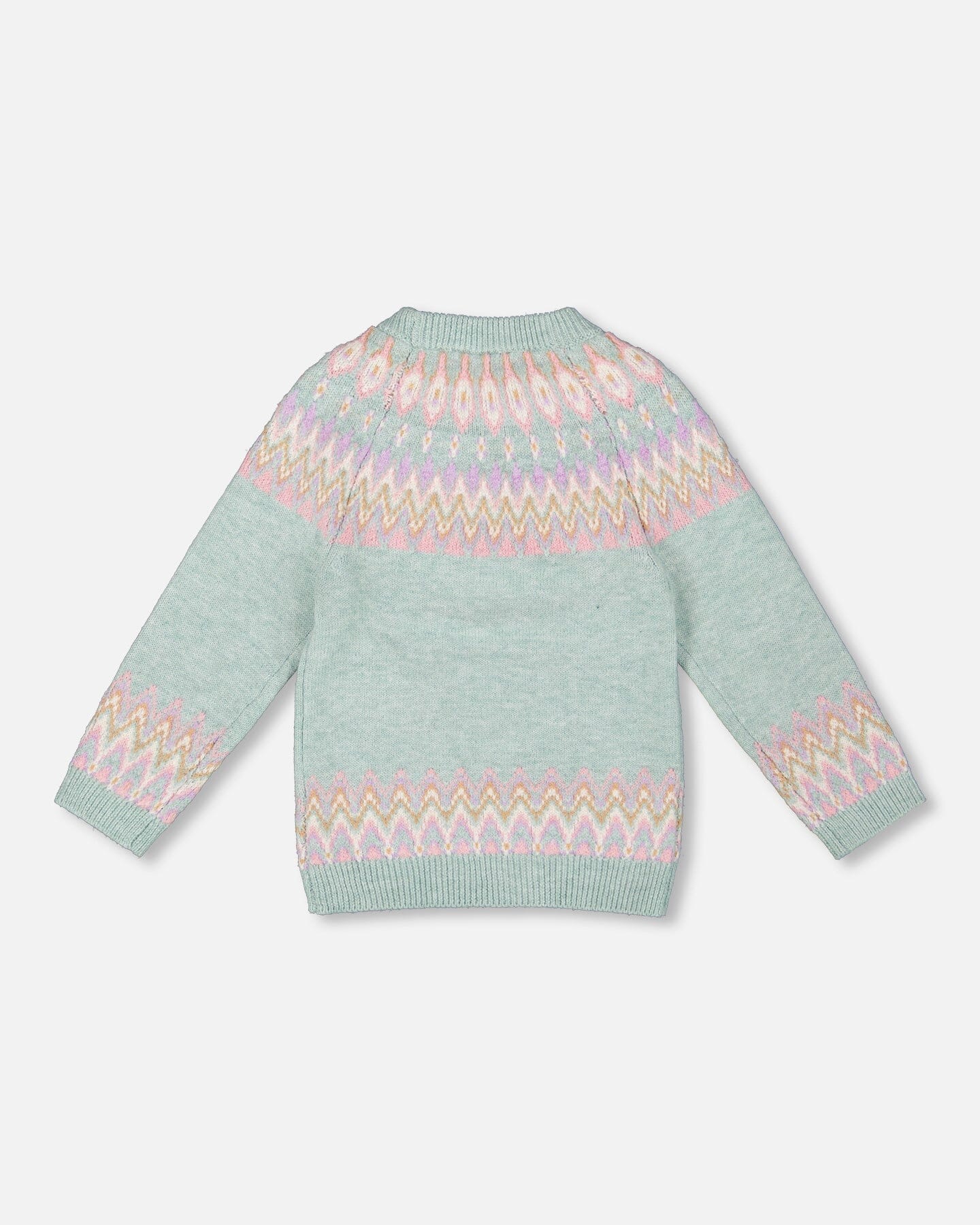 Sweater With Norwegian Jacquard Turquoise Blue