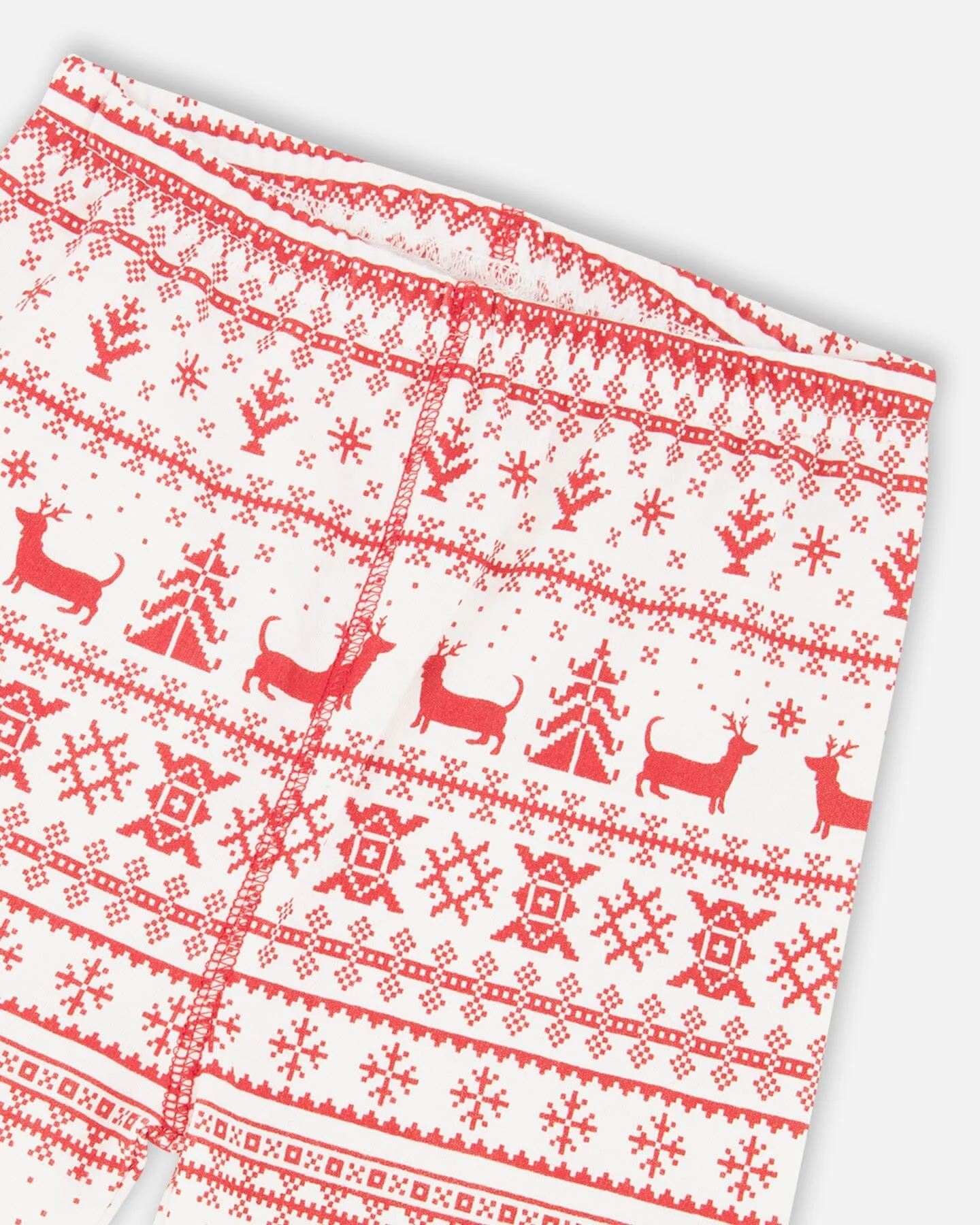 Organic Cotton Two-Piece Pajamas Red And White Fairisle