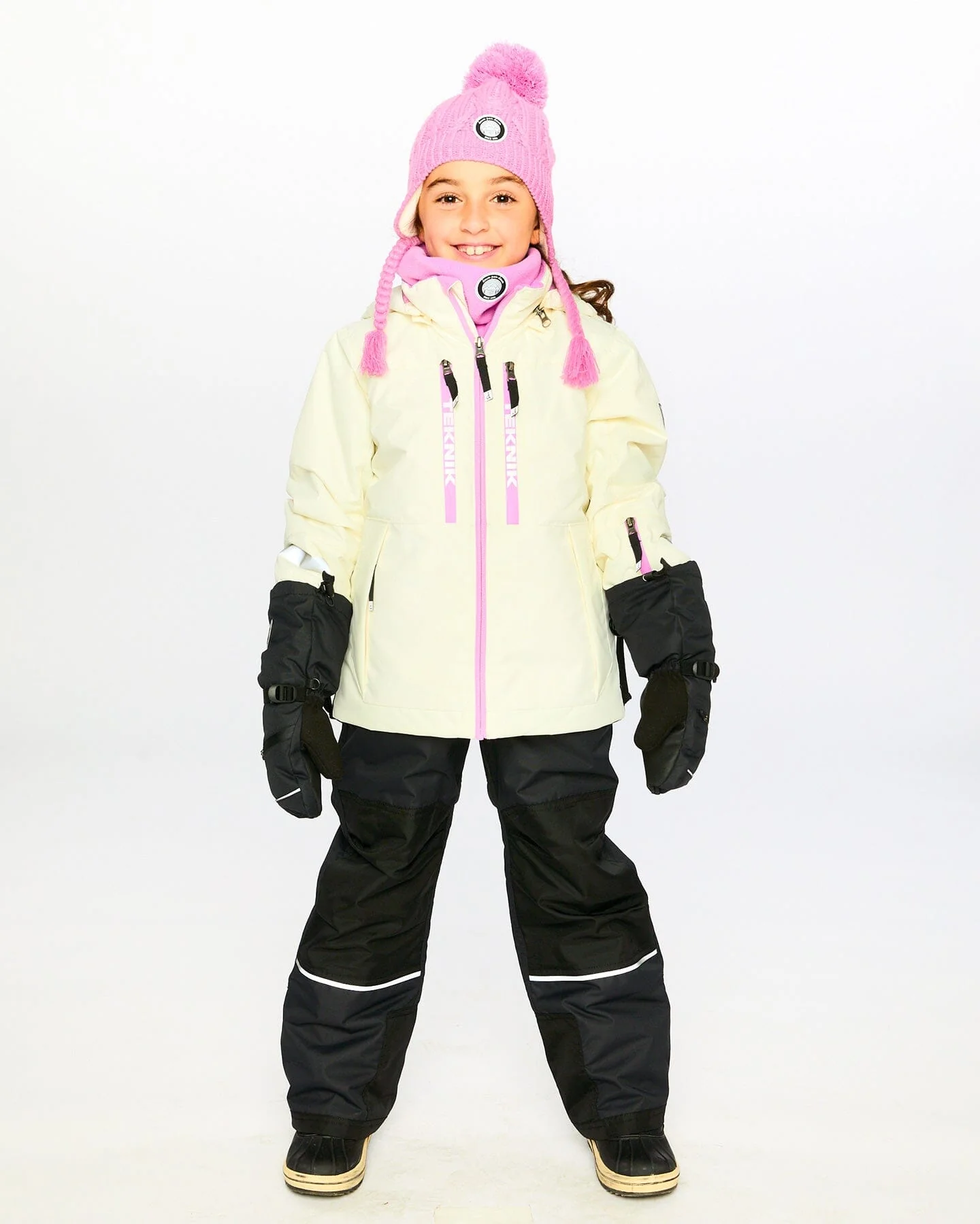 Two-Piece Play Snowsuit Off-White With Printed Pants