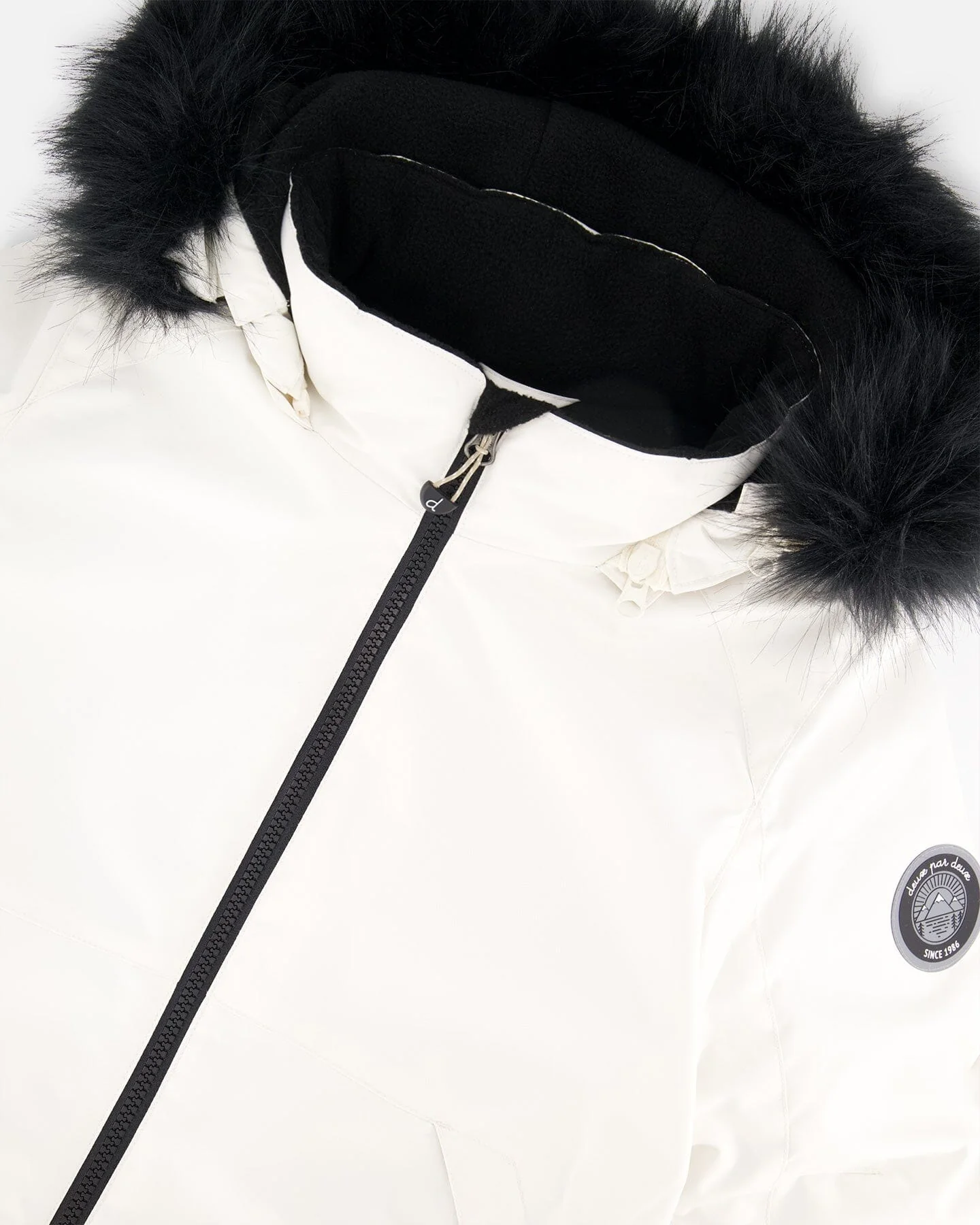 Two-Piece Play Snowsuit Off-White With Printed Pants