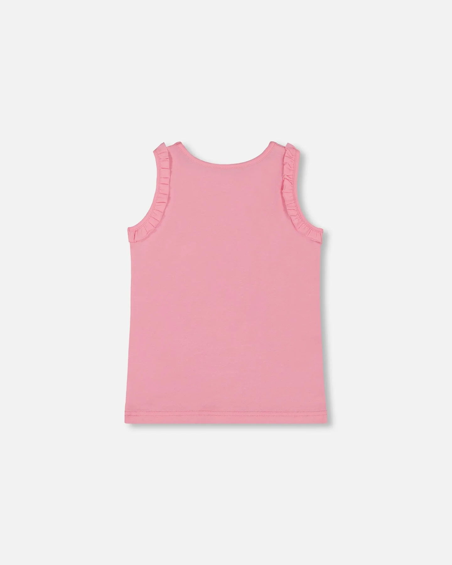 Organic Cotton Tank With Frills Candy Pink