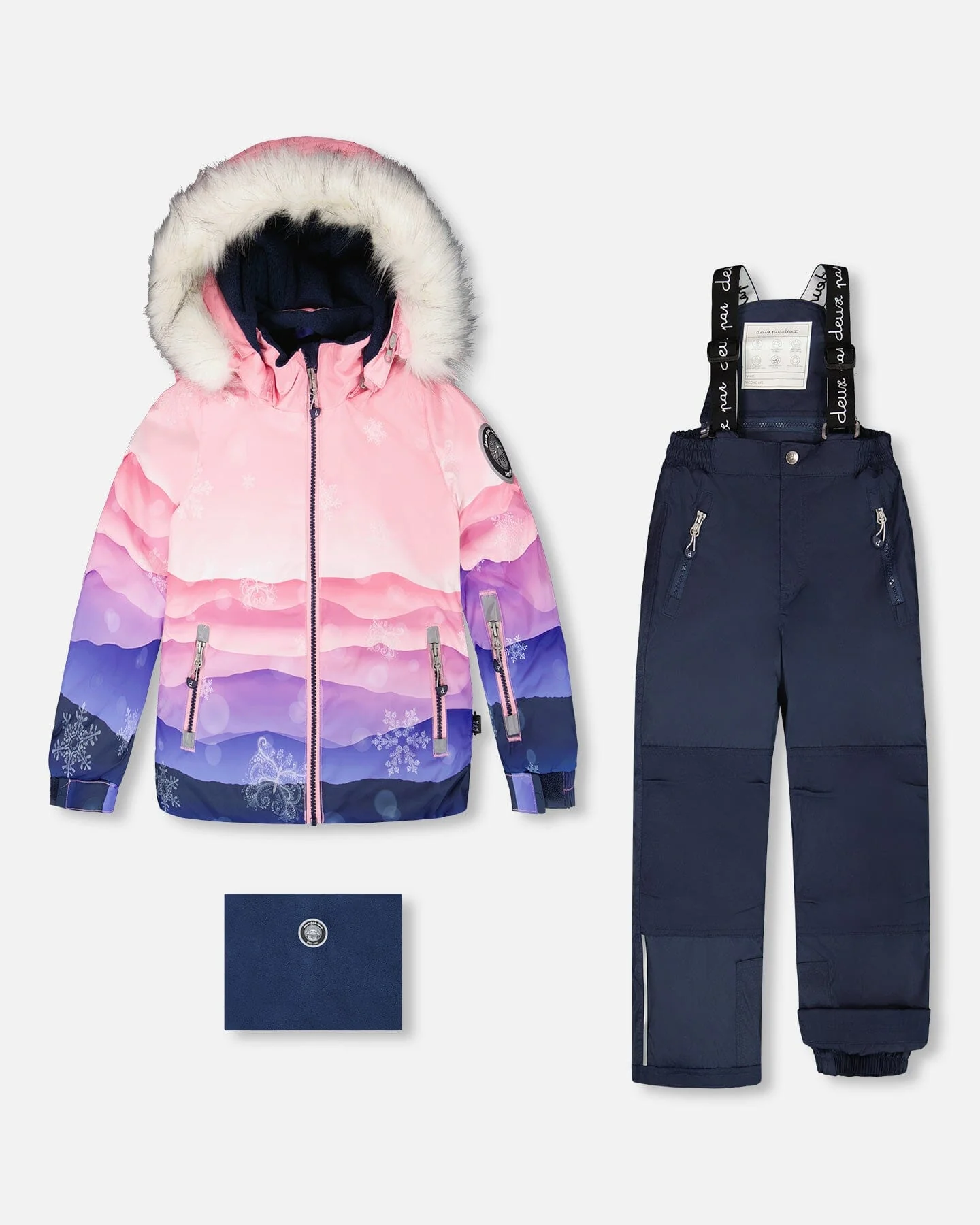 Two-Piece Play Snowsuit With Printed Jacket Navy Blue