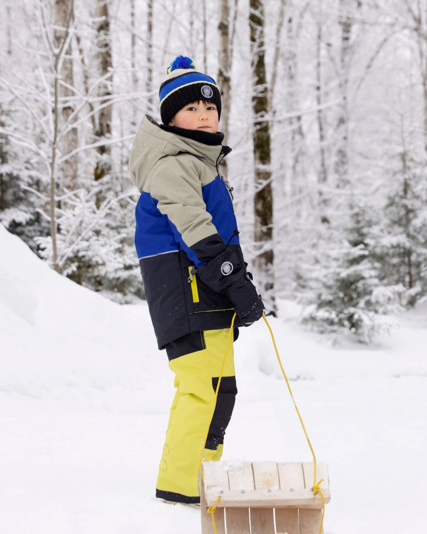 Two-Piece Play Snowsuit Bright Yellow Green