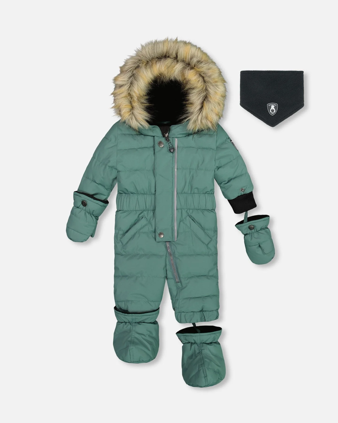 One Piece Baby Snowsuit Silver Pine