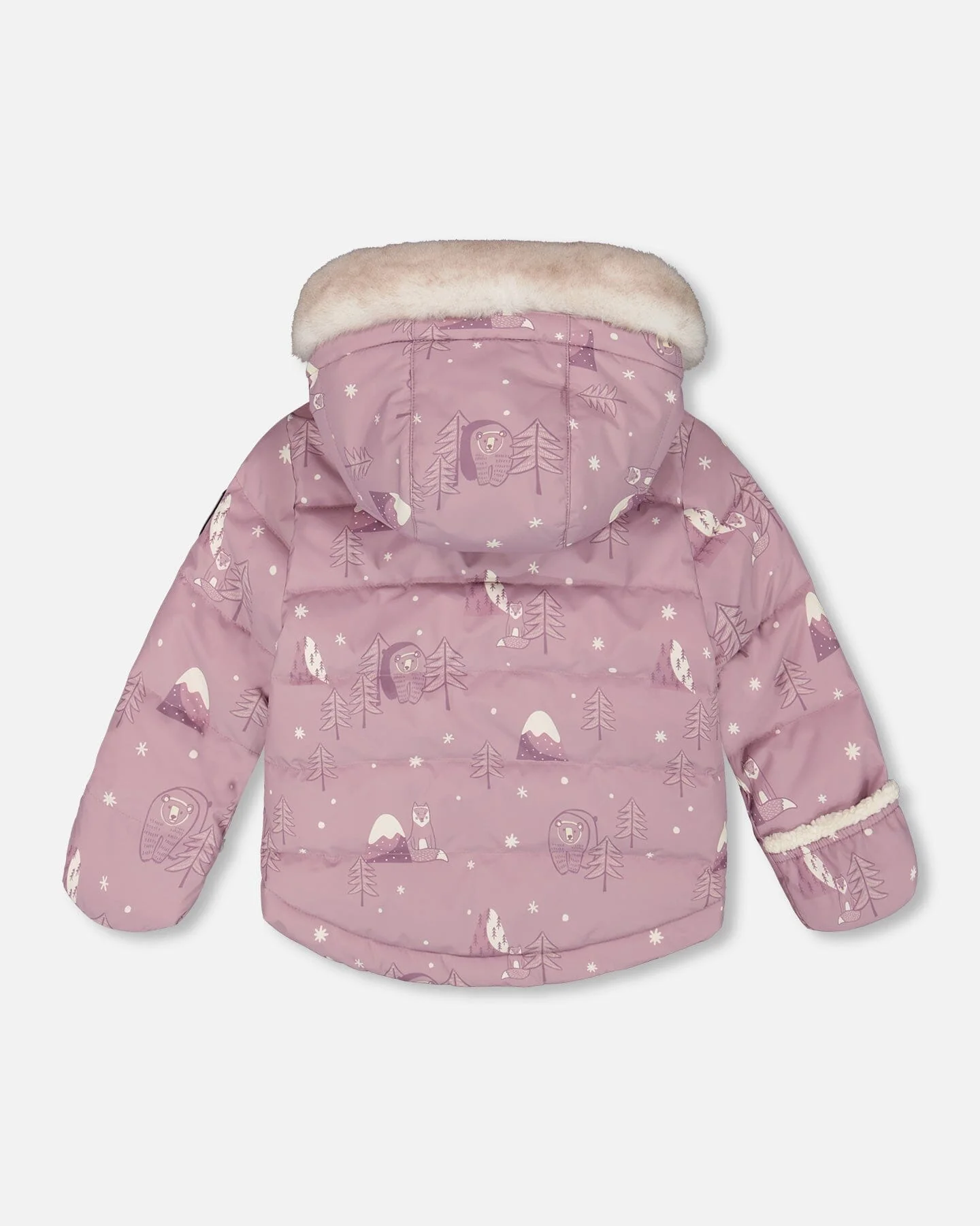 Two-Piece Baby Snug Snowsuit Purple Bear Print