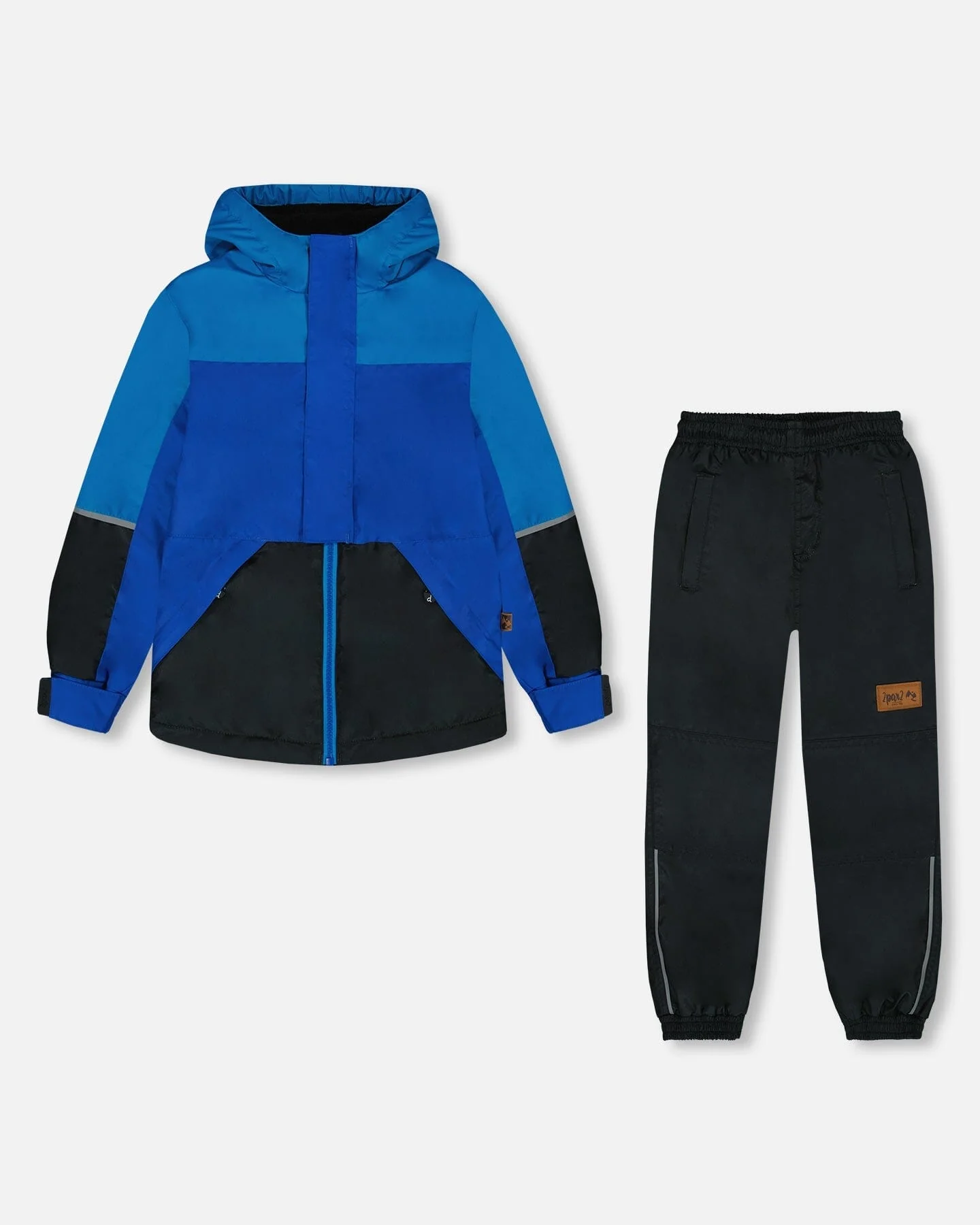 Two-Piece Mid-Season Outerwear Set Royal Blue And Black