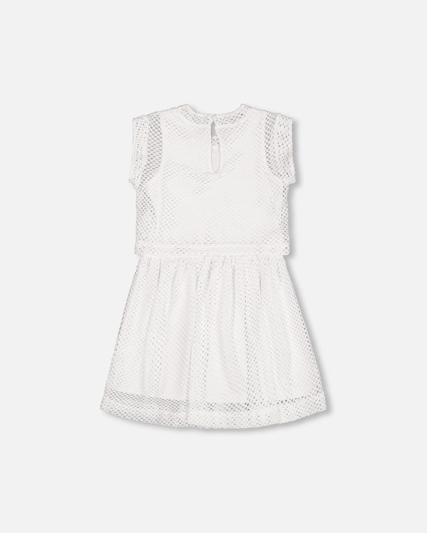 Bi-Material Mesh And Organic Cotton Dress Snow White