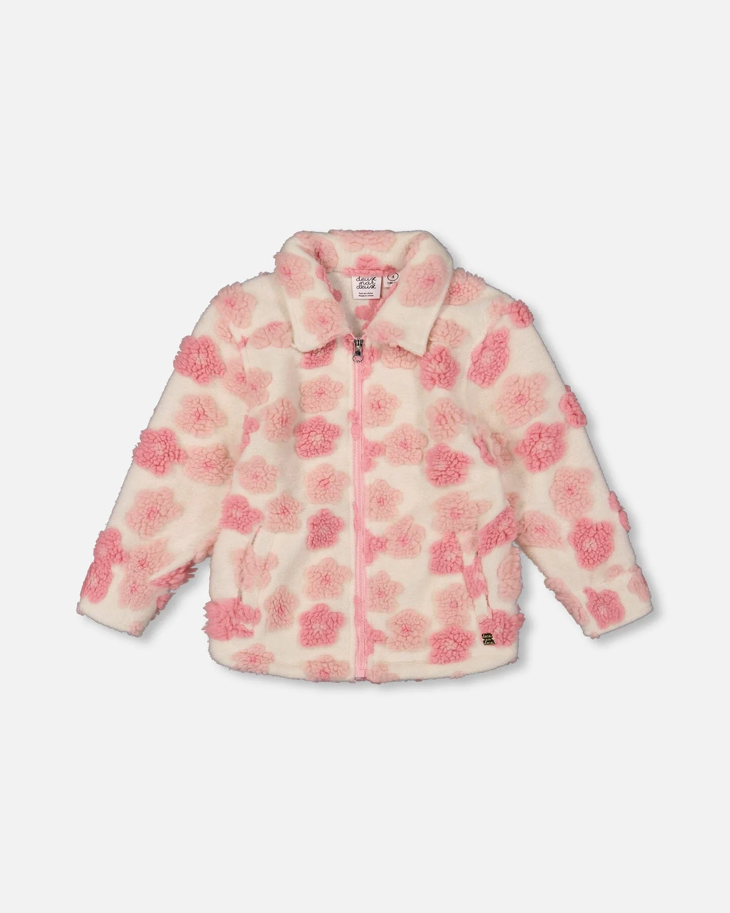 Sherpa Overshirt Off-White And Pink
