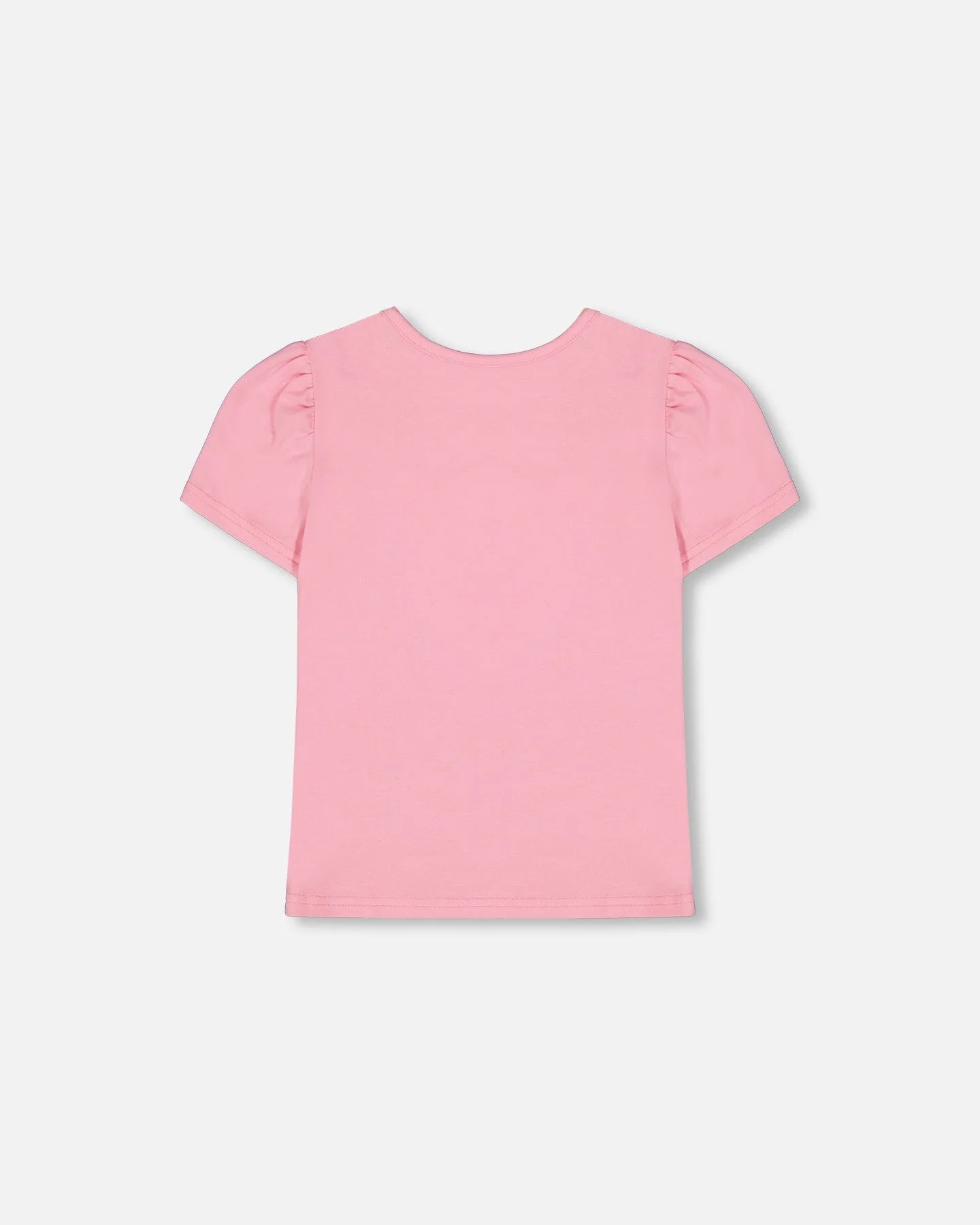 Organic Cotton Tee With Puff Sleeve Candy Pink