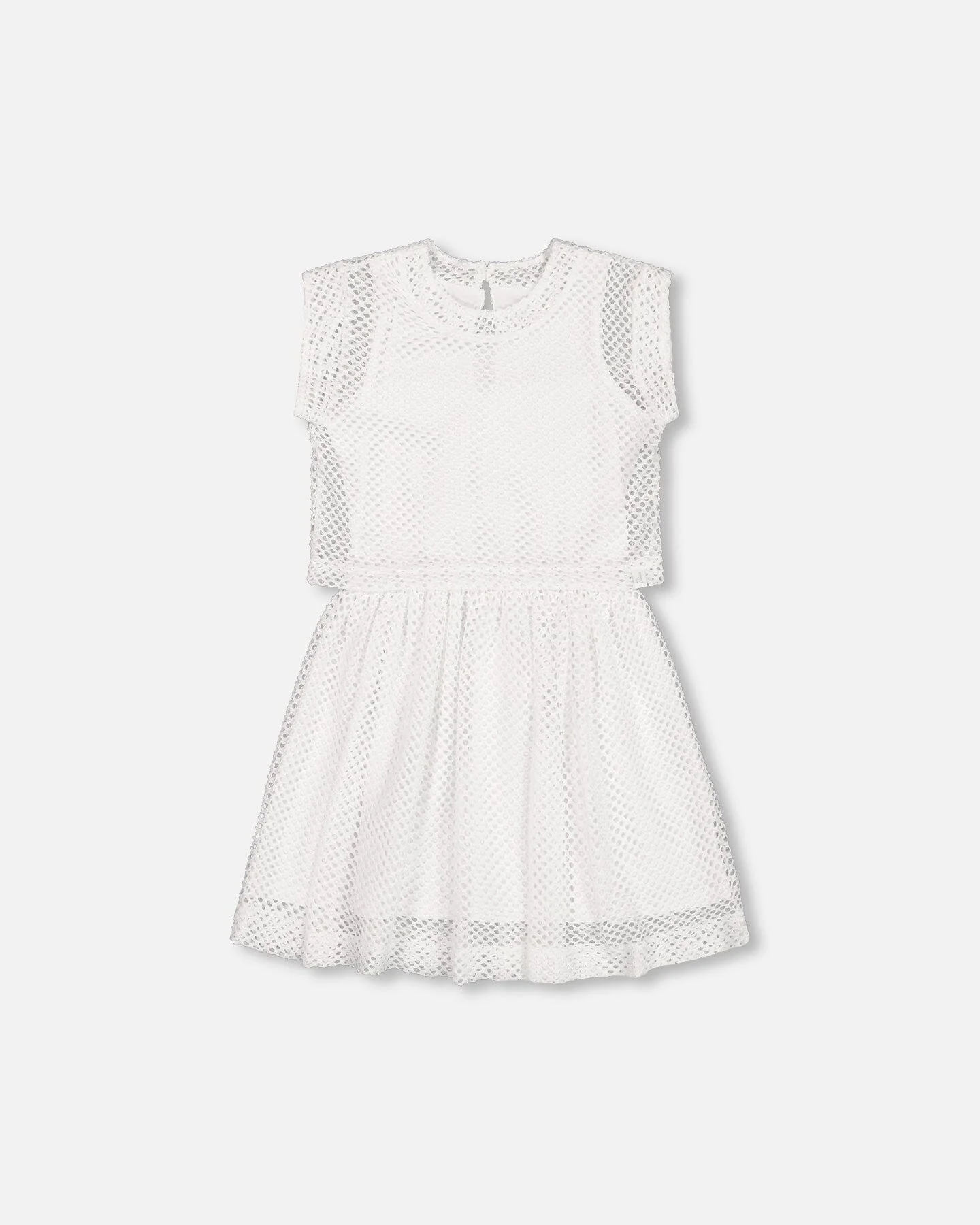 Bi-Material Mesh And Organic Cotton Dress Snow White