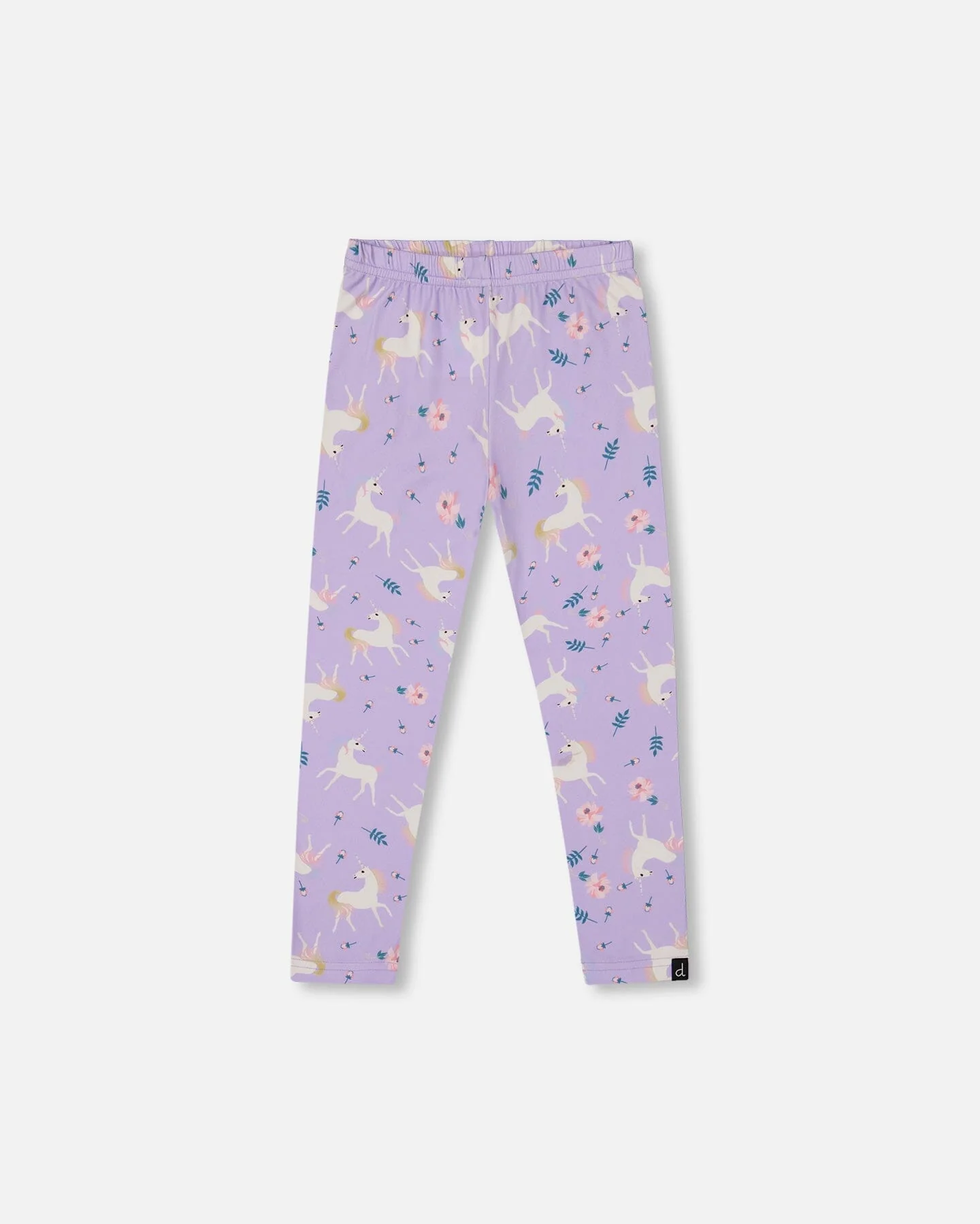 Stretch Jersey Leggings Lilac Unicorn Print