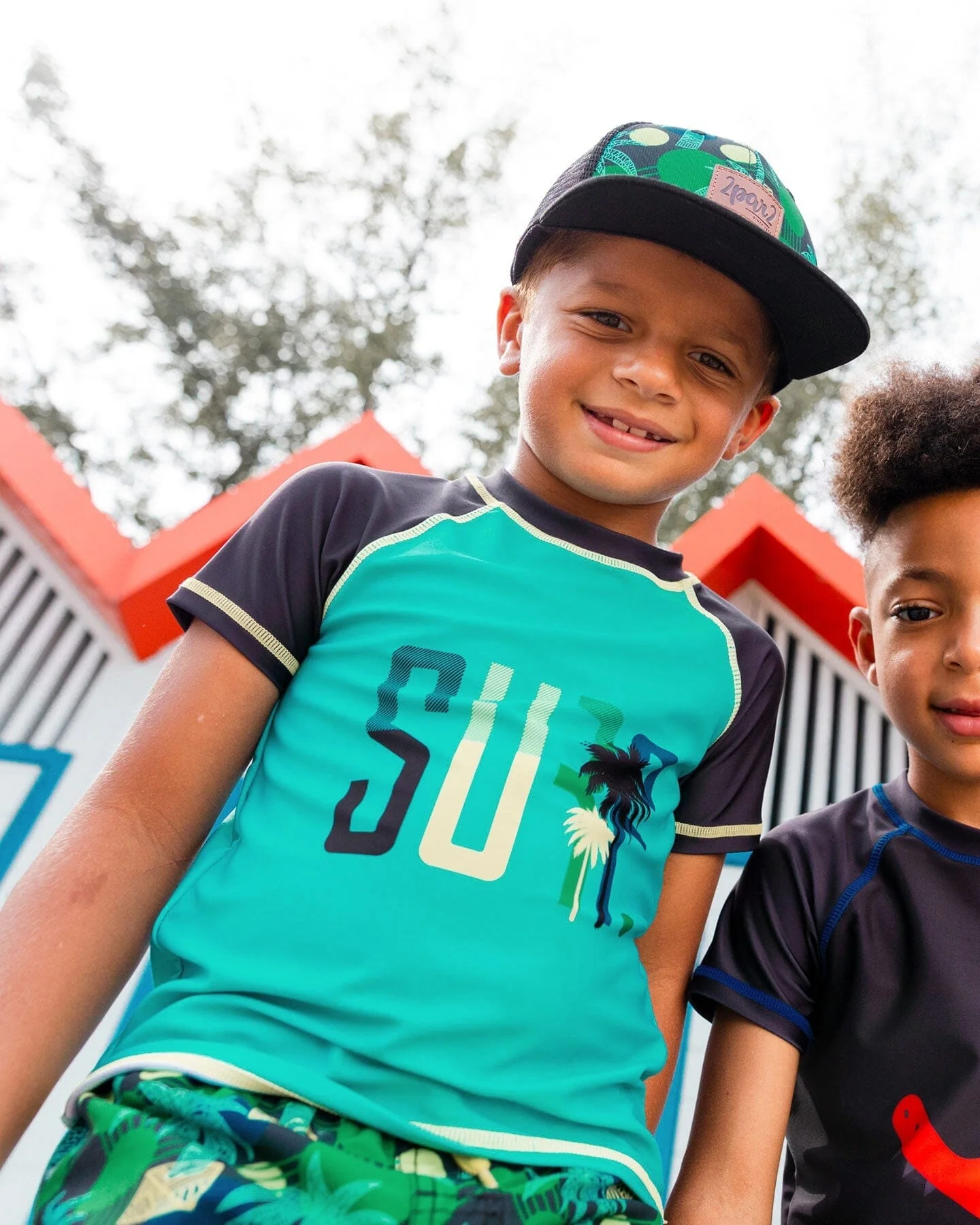 Short Sleeve Rashguard Black And Turquoise